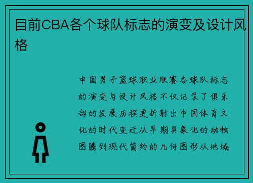 目前CBA各个球队标志的演变及设计风格